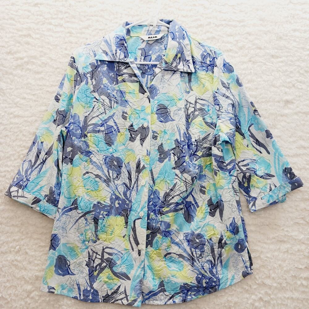 Blouse Button-Up Top Pastel Geometric Blouse Whimsycore Festival Y2K Size XL